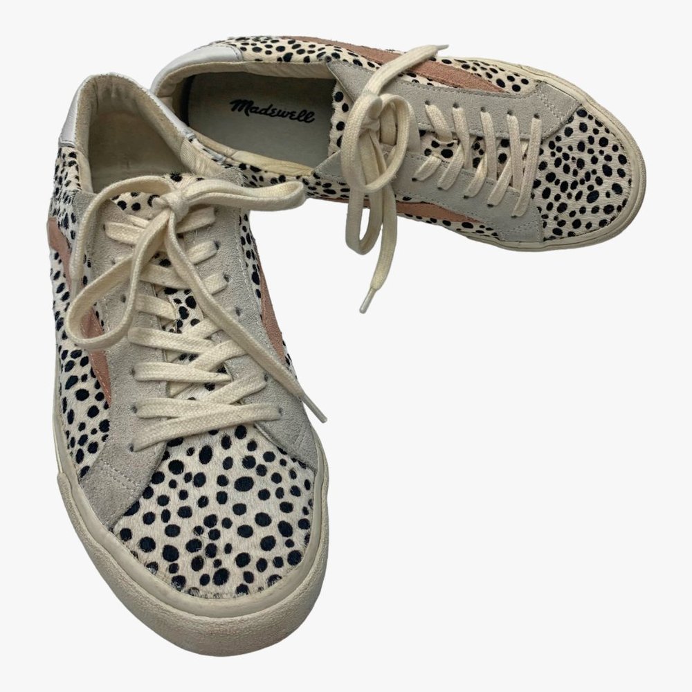 MADEWELL AH 758 Sidewalk Low Dyed Fur Calf Hair Leather Sneakers - Picture 9 of 10